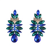 ( blue)occidental style exaggerating adies temperament luxurious fully-jewelled earrings  fashion classic drop colorful