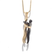 ( gold + Black )occidental style bronze pendant  personality creative double color lovers necklace  fashion clavicle ch