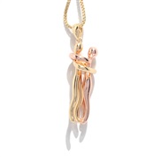 ( gold + Rose Gold)occidental style bronze pendant  personality creative double color lovers necklace  fashion clavicle