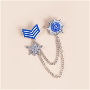 (Z  )occidental style brooch retro Five-pointed star chain Alloy enamel Suit man woman