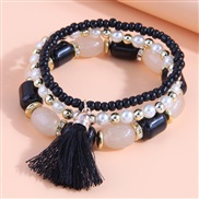Korean style fashion  all-Purpose trend candy beads tassel multilayer bracelet