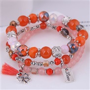 occidental style trend fashion Metal all-Purpose concise mash up three layer candy bracelet