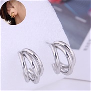 Korean style fashion sweetO concise samll personality titanium steel temperament ear stud