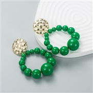 ( green)occidental style fashion new exaggerating color beads Alloy earrings woman Bohemia brief gradual change arring