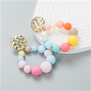 ( Color)occidental style fashion new exaggerating color beads Alloy earrings woman Bohemia brief gradual change arring