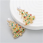 occidental style fashion creative Alloy diamond enamel Pearl earrings woman color temperament earring arring