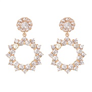 ( white)occidental style fashion personality fashion geometry sun flower diamond earrings woman style earring color dia
