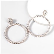 ( Gold)occidental style creative exaggerating Alloy diamond Rhinestone glass diamond Round earring earrings woman fashi
