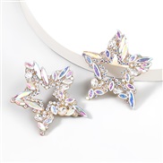 (AB color)fashion trend super Alloy diamond Rhinestone star earrings woman occidental style personalityearrings