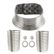 ( Silver)occidental style long Africa ethnic style exaggerating Metal Collar set
