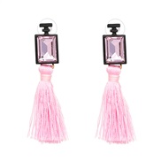 (igh  Pink)D occidental style ethnic style Bohemia brief tassel earring fashion diamond earrings