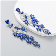 ( blue)ins wind fashion exaggerating Alloy diamond Rhinestone geometry long style earring earrings woman  trend