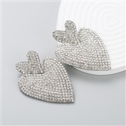 ( white)occidental style fashion exaggerating Bohemian style retro fully-jewelled heart-shaped earrings woman brief per