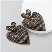 ( black)occidental style fashion exaggerating Bohemian style retro fully-jewelled heart-shaped earrings woman brief per