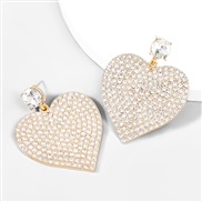 ( white)fashion personality trend Alloy diamond Rhinestone love earring earrings woman occidental styleearrings