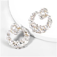 ( white)occidental style fashion Alloy diamond Rhinestone geometry earrings woman trend personality arringearrings