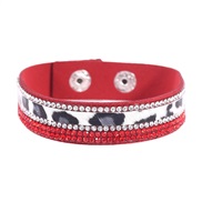 ( red)occidental styleu leather bracelet leopard bangle  Korea velvet Rhinestone bracelet bride woman