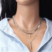 ( Set in drill necklace  White K) multilayer diamond necklace womanins samll  temperament snake chain occidental style 