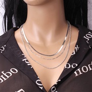 ( necklace  White K)multilayer necklaceins wind necklace brief Metal necklace  fashion clavicle chain