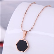 ( rose gold ) Korean style fashion sweetO concise geometry more titanium steel temperament personality necklace