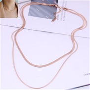 Korean style fashion concise all-Purpose snake chain Double layer temperament short style necklace