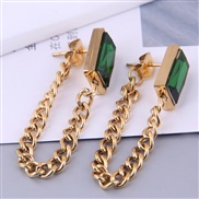 Korean style fashion sweetO concise color gem temperament personality earring ear stud
