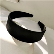 ( black ) occidental style wind new Headband pure color Cloth width head lady HeadbandR