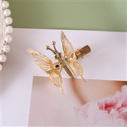 (  Gold.cm) butterfly woman Korean style three-dimensional hollow hair clip all-Purpose Metal
