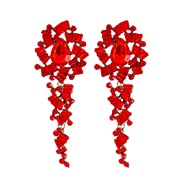 ( red)UR occidental style exaggerating fashion fully-jewelled long style earrings