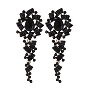 ( black)UR occidental style exaggerating fashion fully-jewelled long style earrings