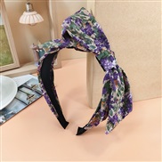 (purpleBroken flowers )apan and Korea Cloth width bow eadband  lovely print  fashion temperament woman
