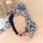 ( PinkBroken flowers )apan and Korea Cloth width bow eadband  lovely print  fashion temperament woman
