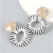 ( black)occidental style retro exaggerating Alloy Artificial imitate Pearl geometry earring earrings woman personality 