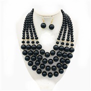 ( black)occidental style exaggerating color imitate Pearl necklace multilayer set