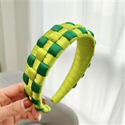 (green + green ) occidental style new eadband Cloth handmade weave eadband Metal chain Korean style ladyF