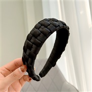 ( black )occidental style new eadband pure color Cloth handmade weave eadband Korean style width ladyF