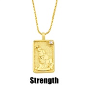 (Strength)occidental style style necklace creative retro long square diamond necklace man womannka