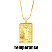 (Temperance)occidental style style necklace creative retro long square diamond necklace man womannka