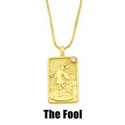 (The Fool)occidental style style necklace creative retro long square diamond necklace man womannka