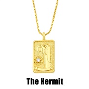 (The ermit)occidental style style necklace creative retro long square diamond necklace man womannka