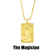 (The Magician)occidental style style necklace creative retro long square diamond necklace man womannka