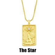 (The Star)occidental style style necklace creative retro long square diamond necklace man womannka