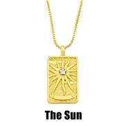 (The Sun)occidental style style necklace creative retro long square diamond necklace man womannka