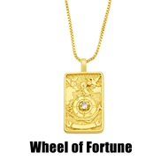 (The Wheel of Fortune)occidental style style necklace creative retro long square diamond necklace man womannka