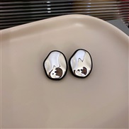 ( Silver needle  Silver)silver geometry Irregular earrings Koreains samll brief mirror ear stud personality arring