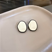 ( Silver needle  white)silver geometry Irregular earrings Koreains samll brief mirror ear stud personality arring