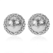 (F )occidental style fashion arring   Alloy diamond Pearl geometry pendant earrings  fashion lady personality earring