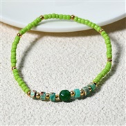 ( green)Bohemia color beads handmade bracelet woman samll ethnic style elasticity rope