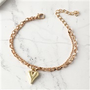(BZaixin) Peach heart eyes butterfly pendant bracelet woman elements two bracelet