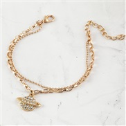 (BZxingqiu) Peach heart eyes butterfly pendant bracelet woman elements two bracelet